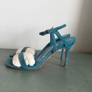 Manolo Blahnik Teal Strappy Heels